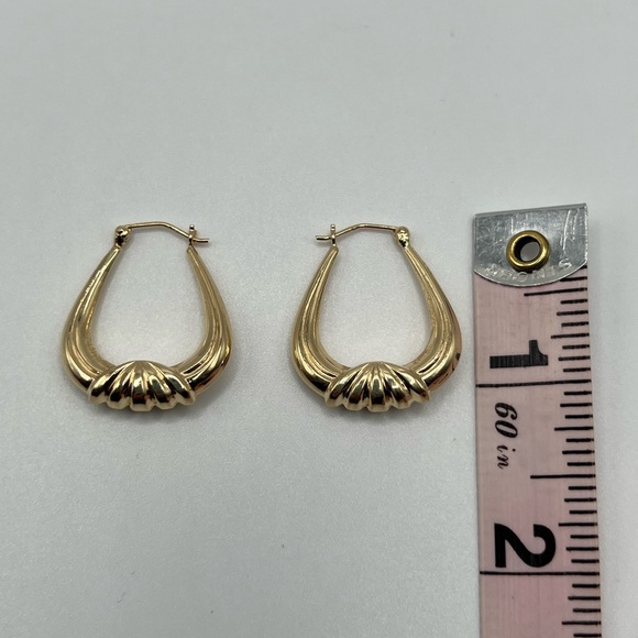 14k Solid Gold Hoop Earrings - Picture 5 of 16